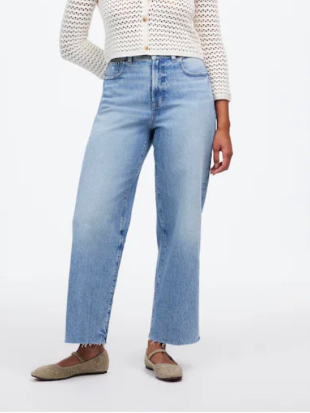 Madewell Curvy perfect vintage wide leg crop Light Blue Jeans 24